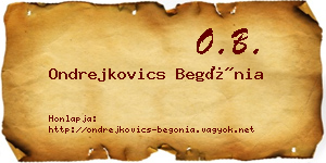 Ondrejkovics Begónia névjegykártya